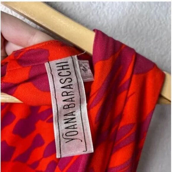 Anthropologie Yoana Baraschi Faux Wrap Bright Patterned Tie Waist Dress Size Med - Picture 5 of 6
